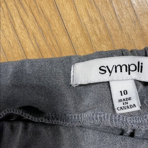 Sympli Gray Cropped Pants with White Stripe - Picture 2 of 8
